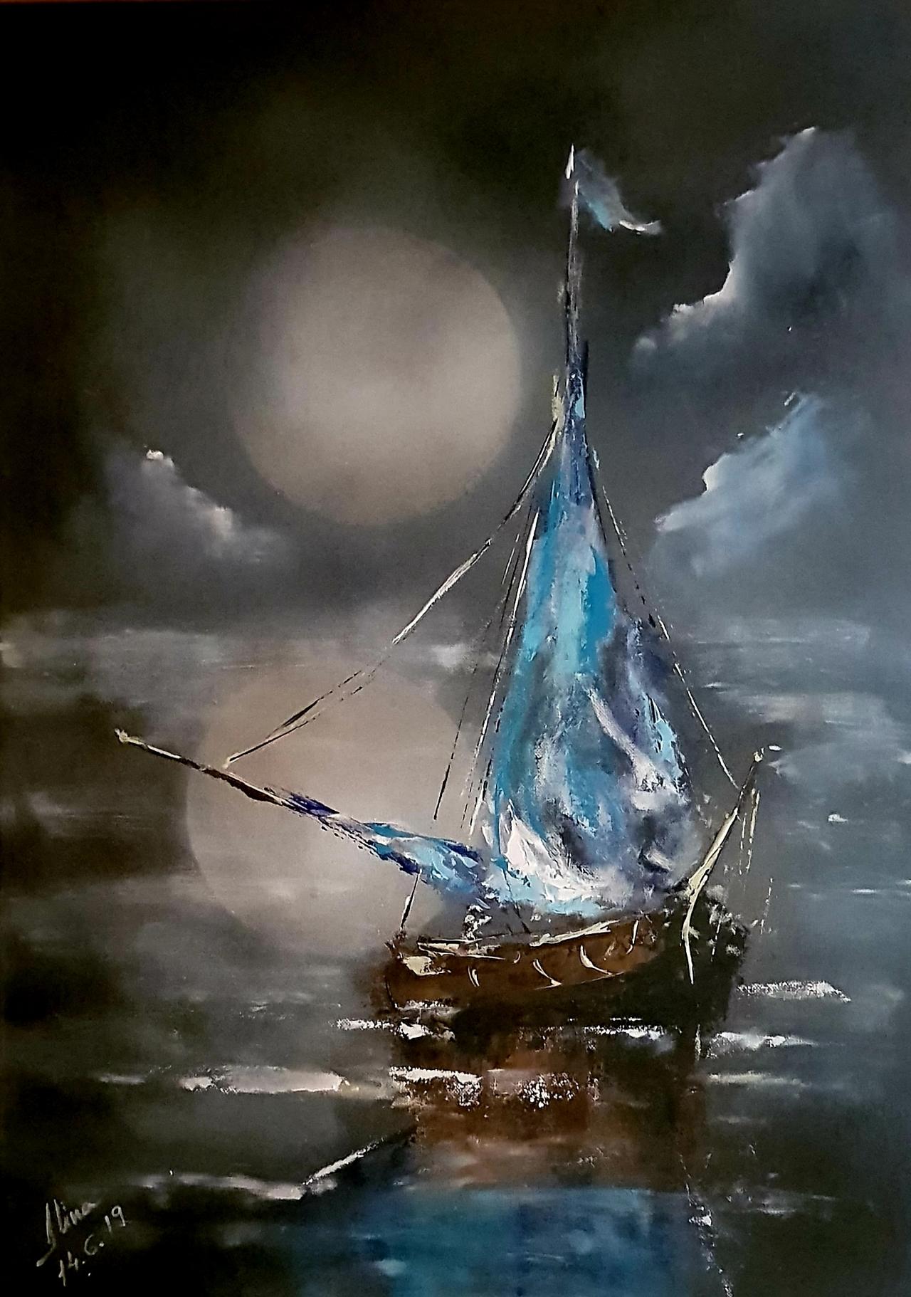 ArteDiAlina.com painting: sailing alone
